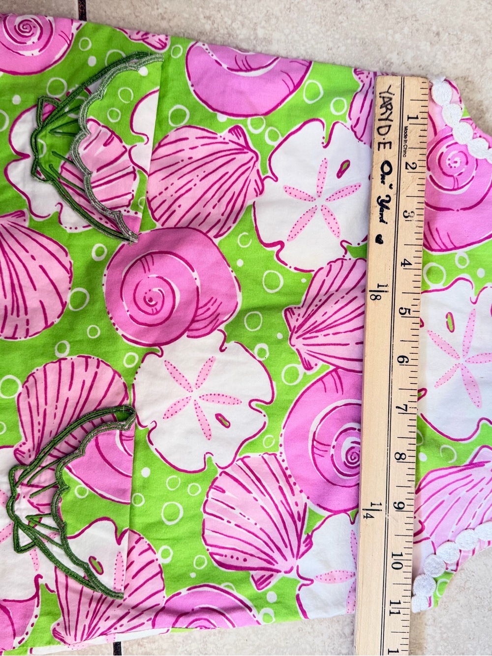 Lilly Pulitzer Green Dress with Pink and White Shell Print - Picture 9 of 9